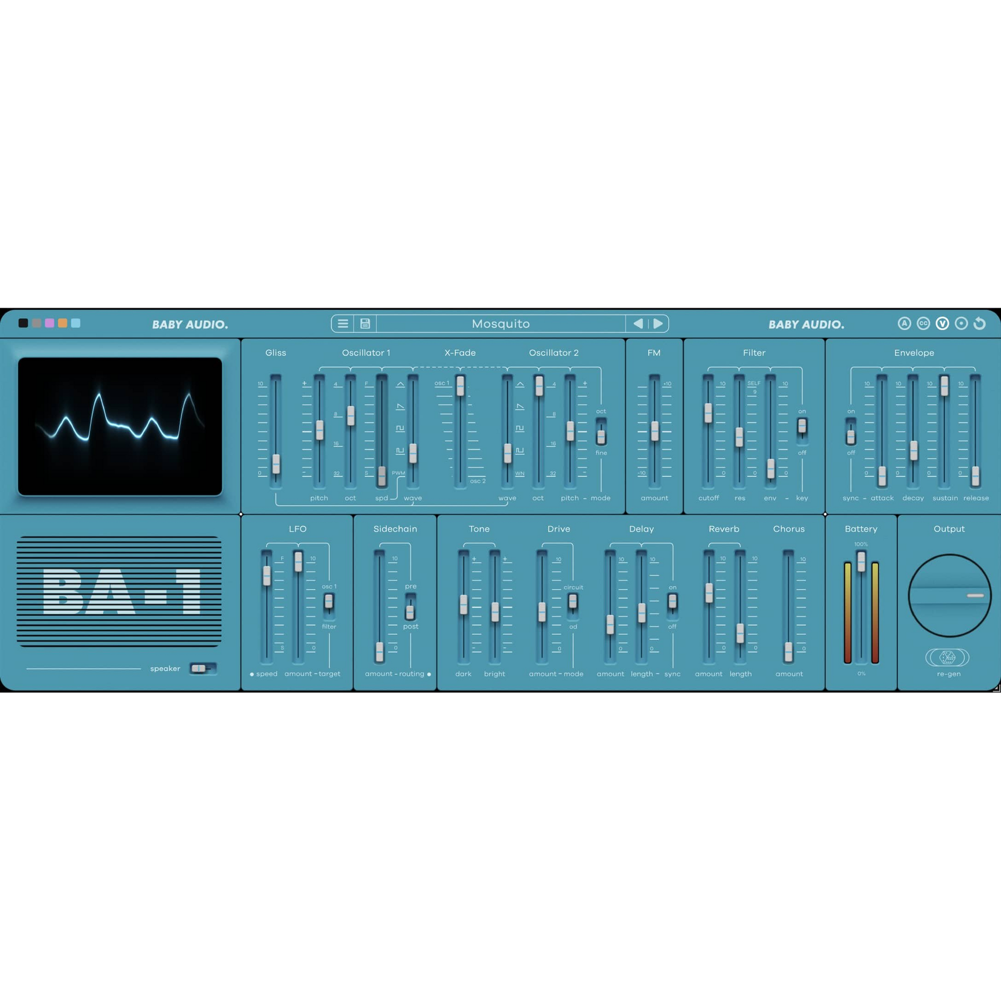 Blue Interface of Baby Audio BA-1
