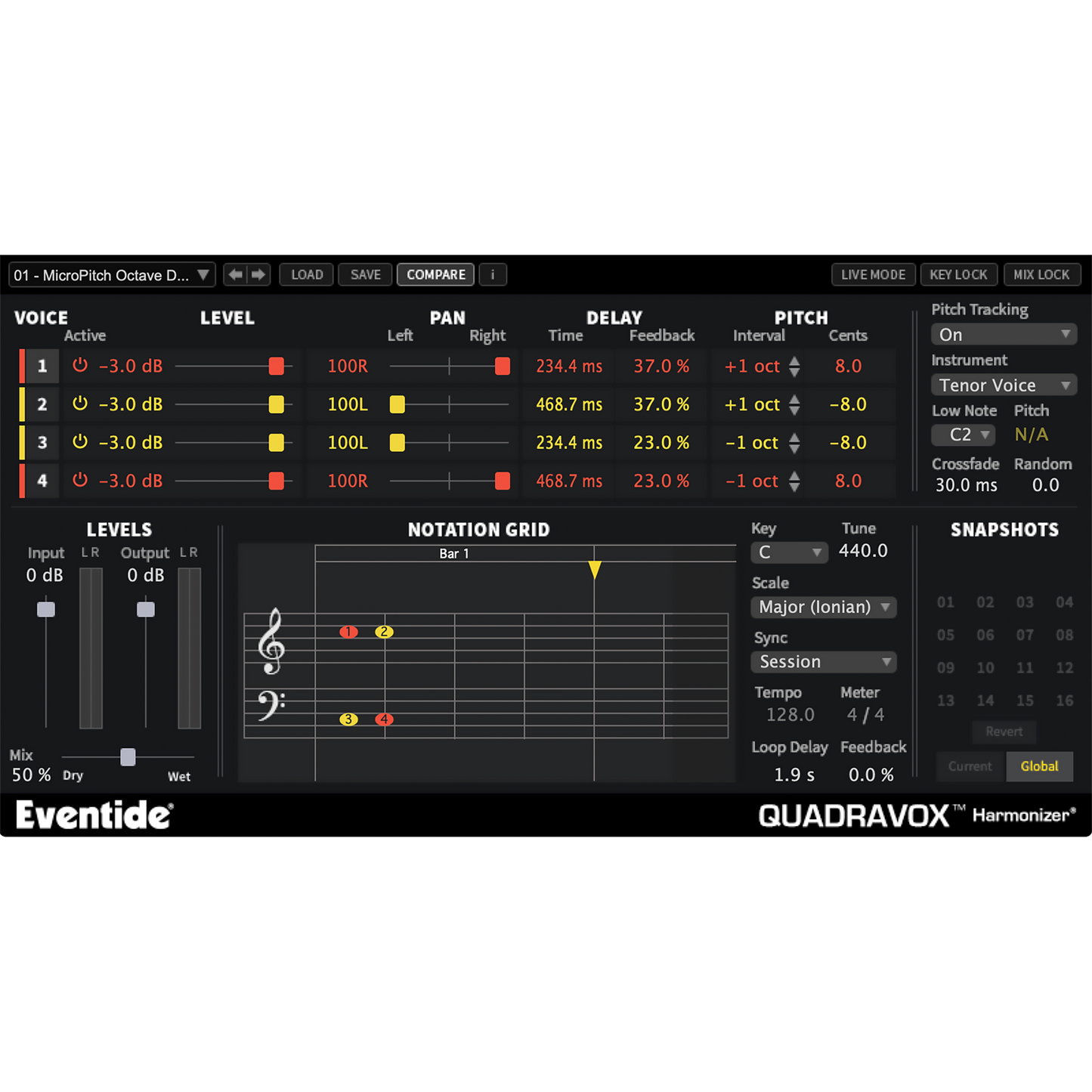 Quadravox User Interface