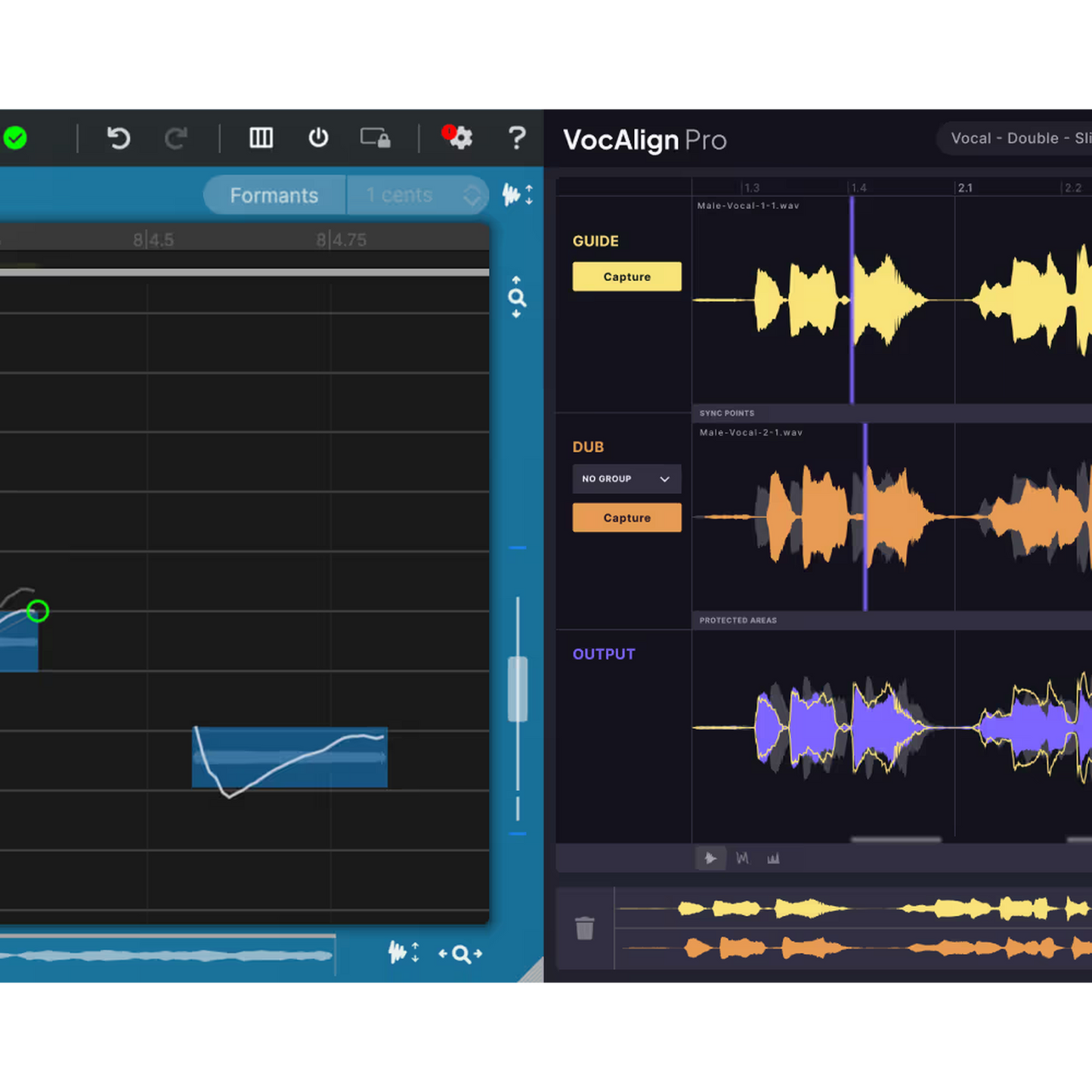 Screenshots of Interfaces of RePitch and Voc Align Pro