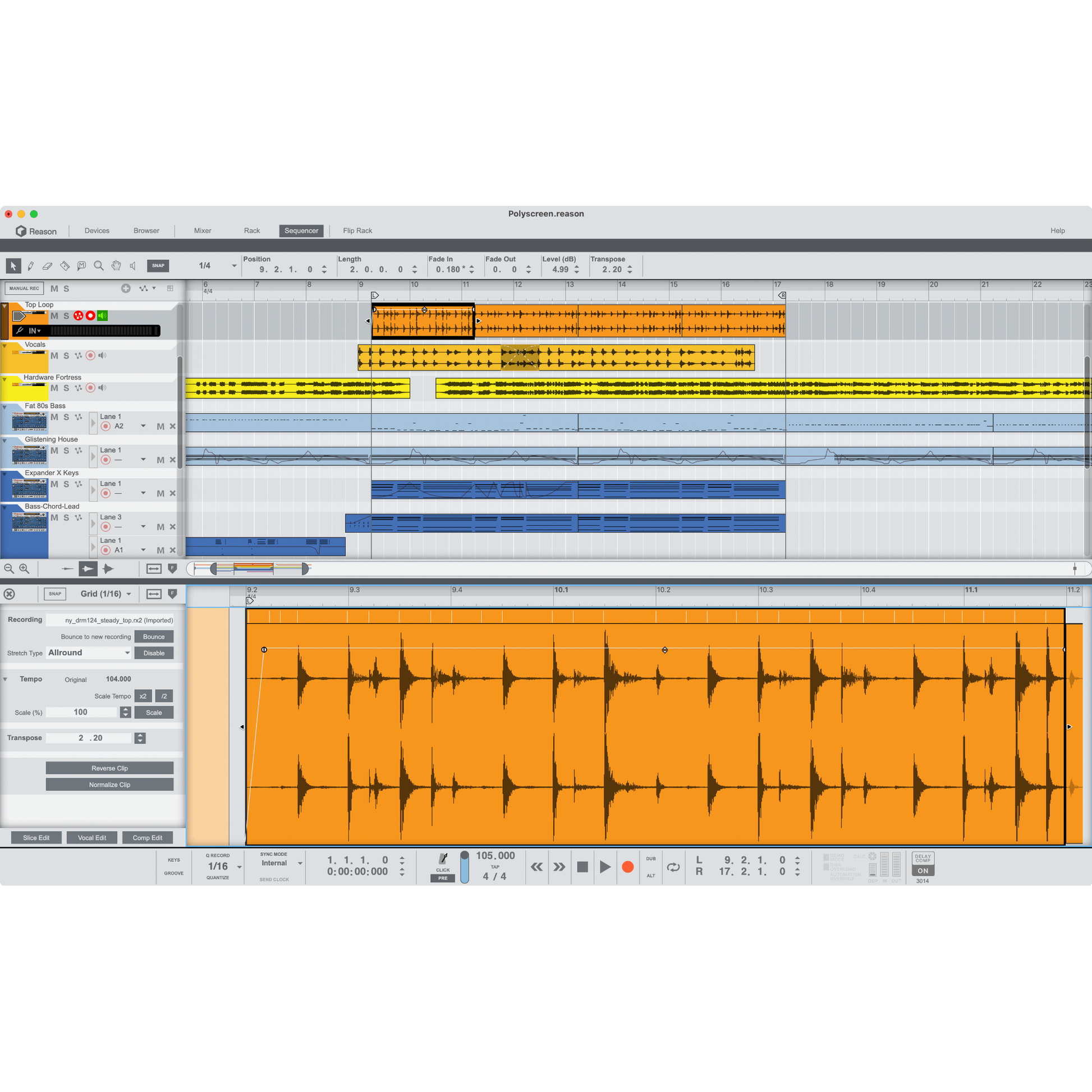Reason 13 Sequencer Audio