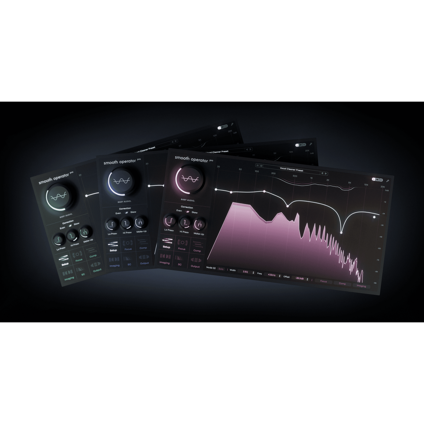 Mulriple UIs of Baby Audio Smooth Operator Pro