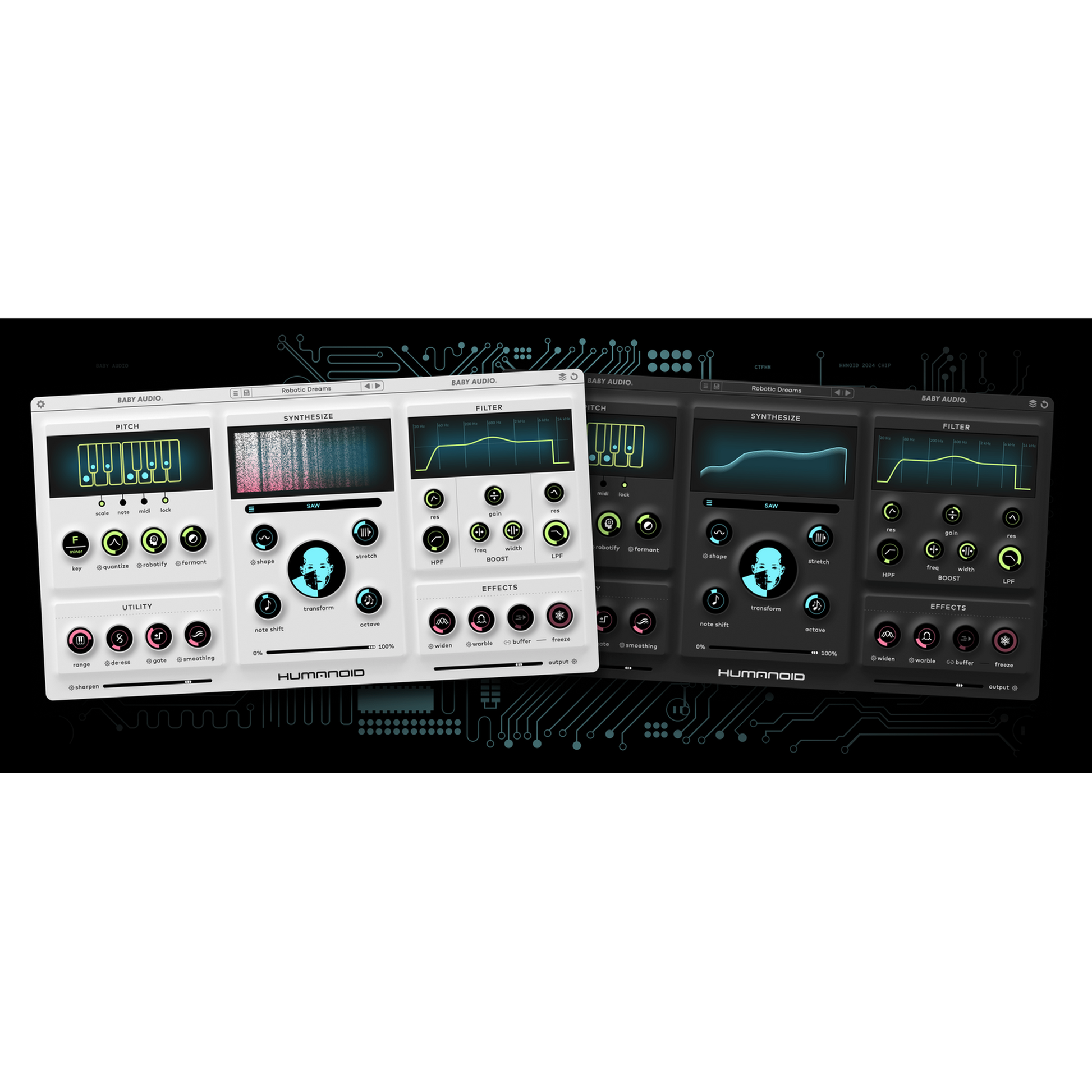 Black and White Humanoid Baby Audio Interface