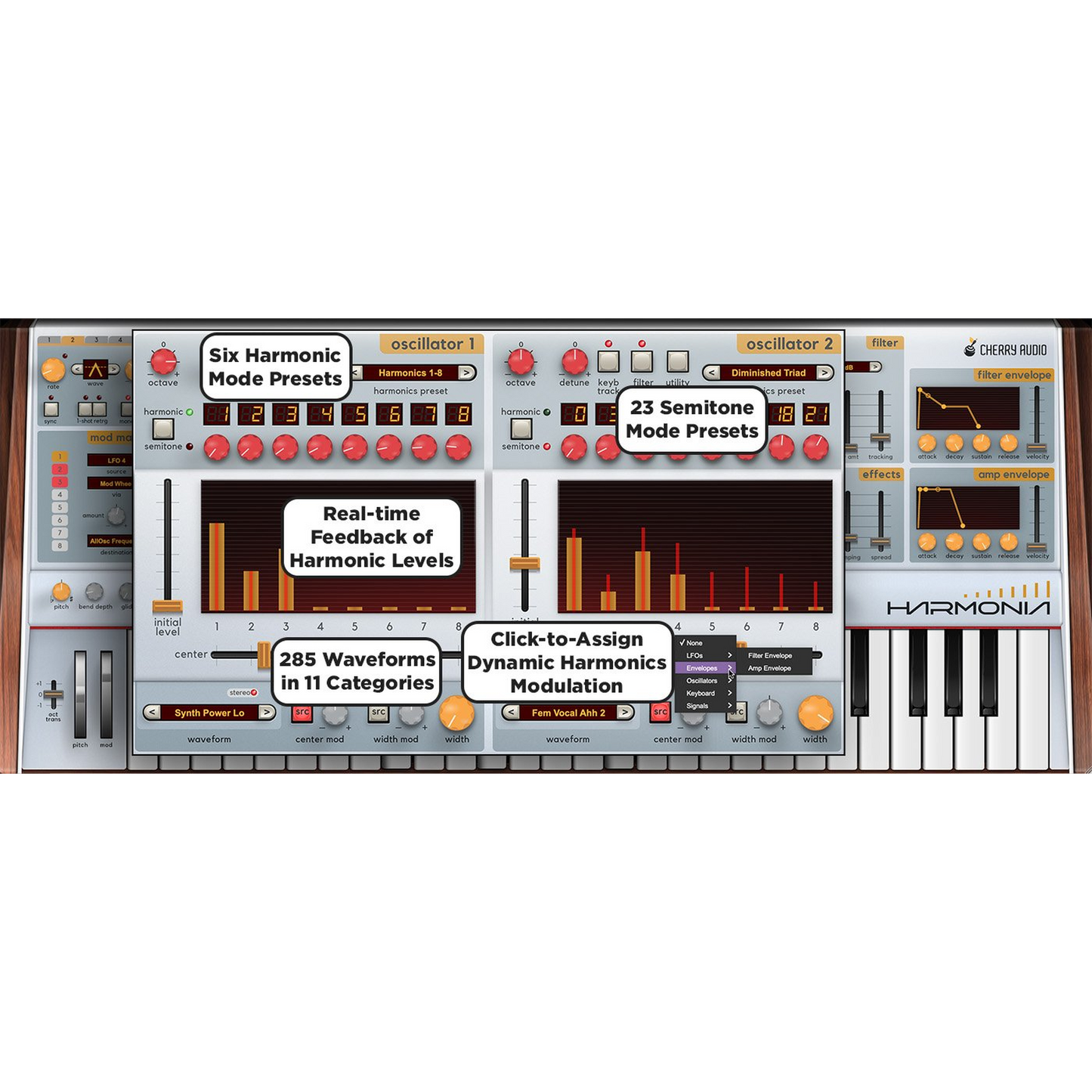 Harmonia Synthesizer settings
