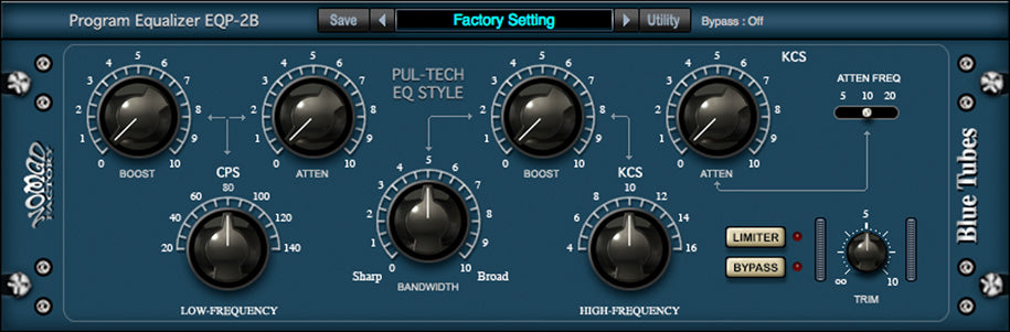 Blue Tubes Equalizer PEQ2B