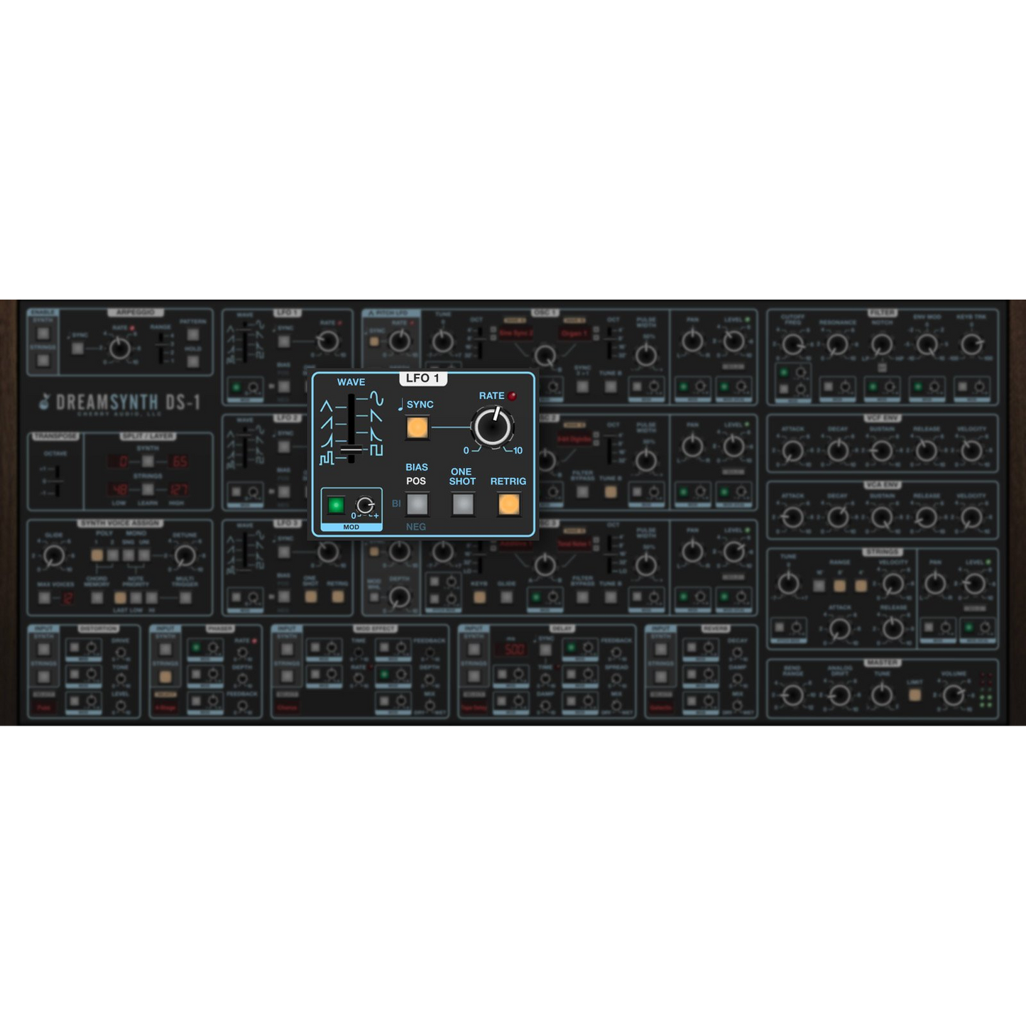 Dreamsynth Synthesizer settings