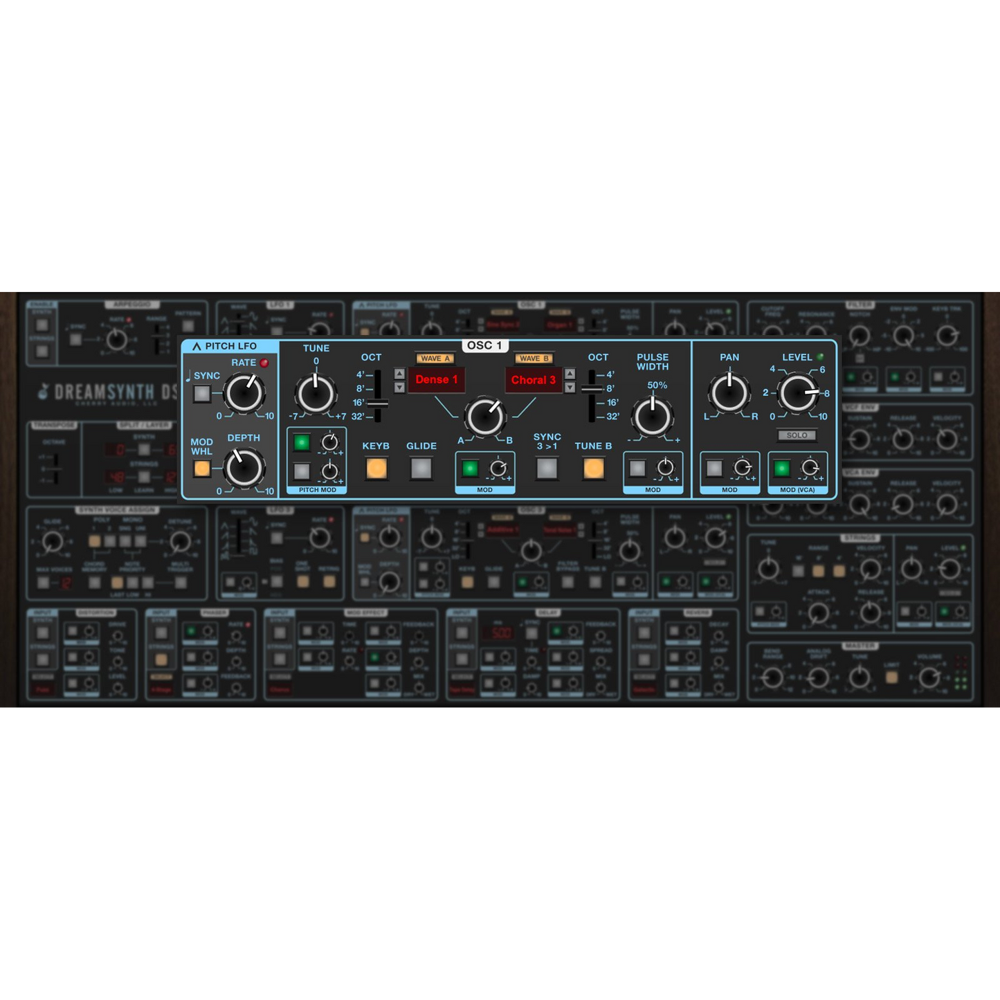 Dreamsynth Synthesizer settings