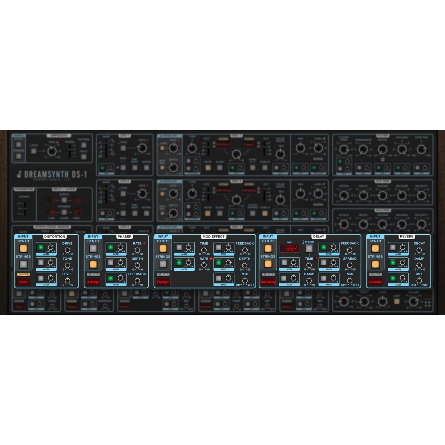 Dreamsynth Synthesizer settings