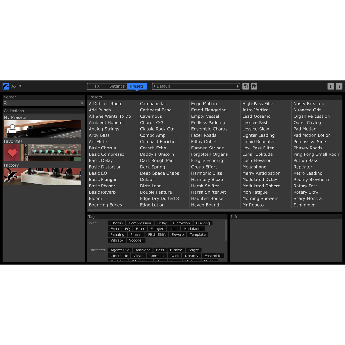 AXFX Settings