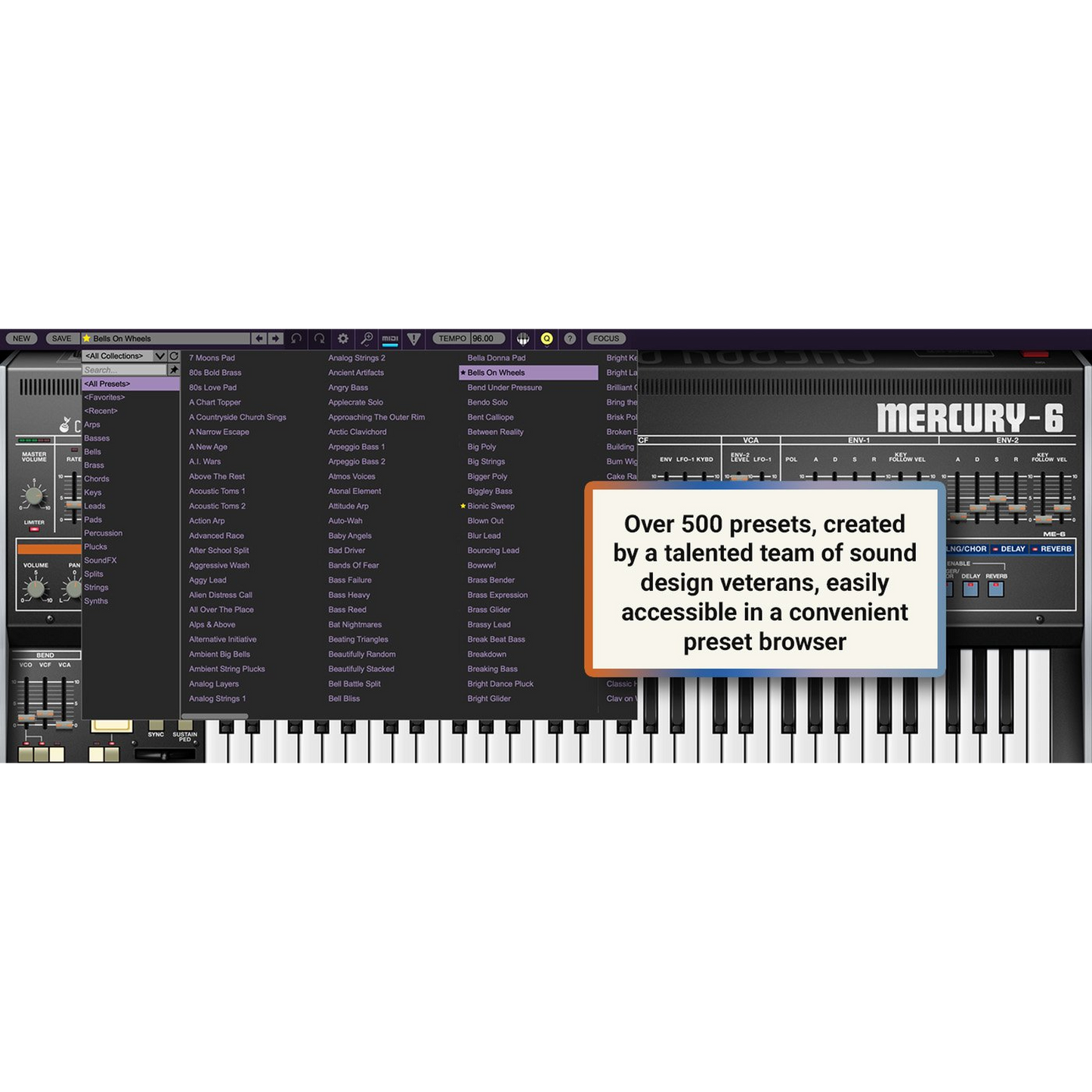 Mercury-6 Synthesizer settings