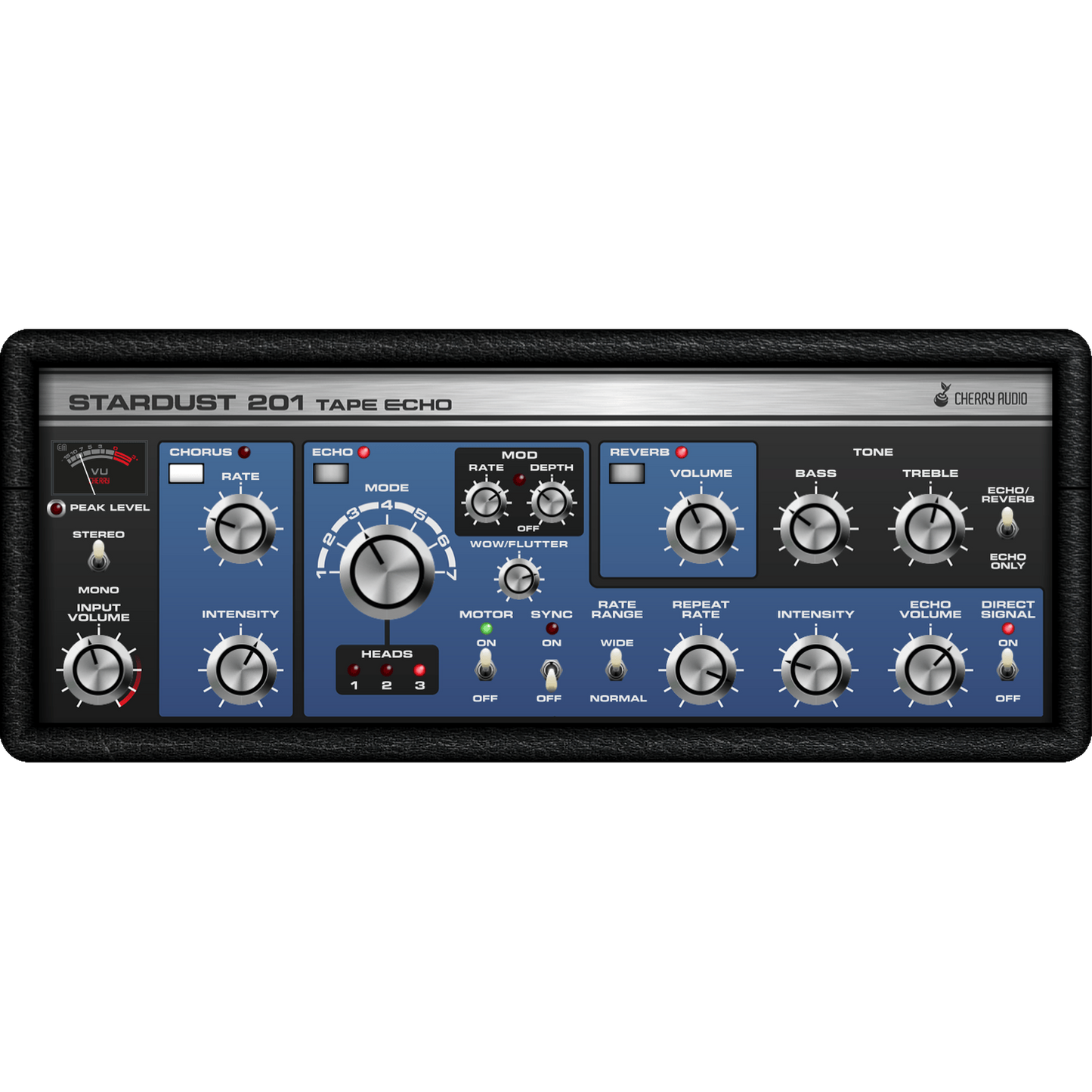 Stardust 201 Tape Echo interface in blue