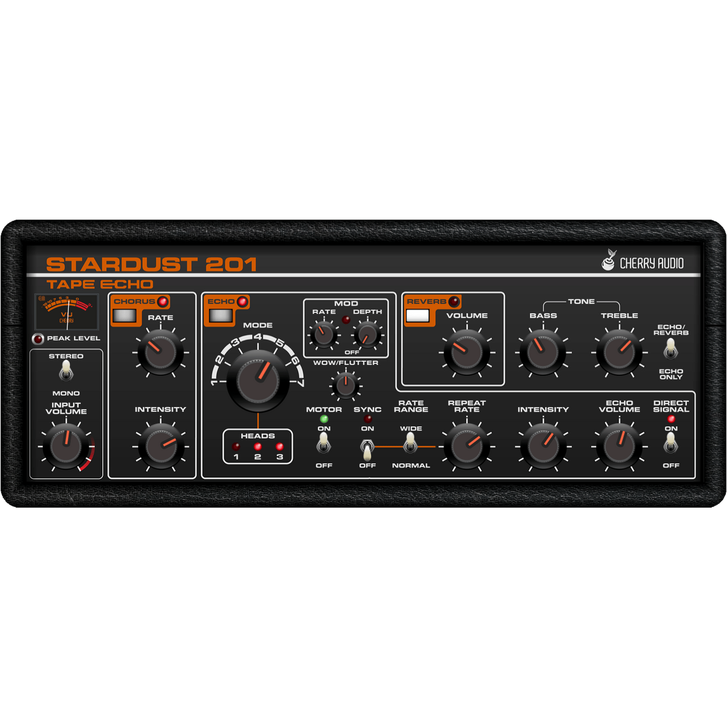 Stardust 201 Tape Echo interface in black