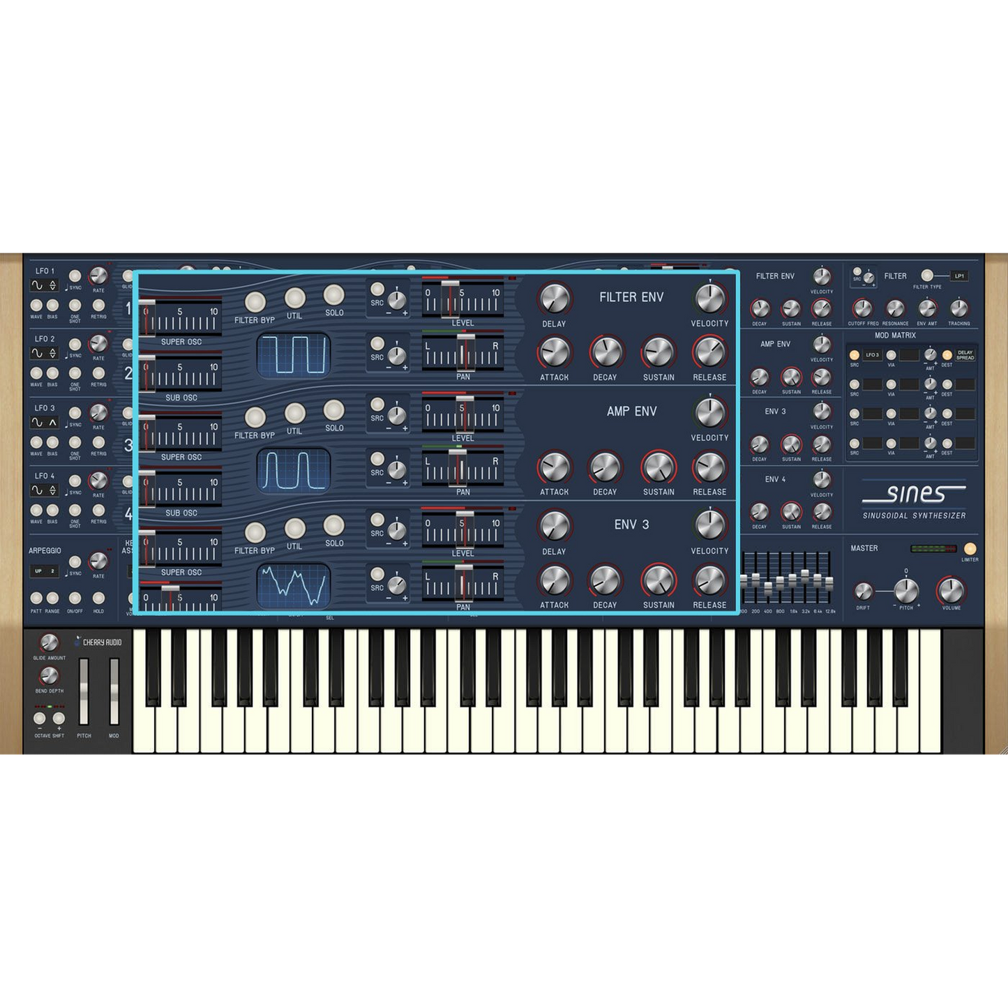 Sines Synthesizer settings