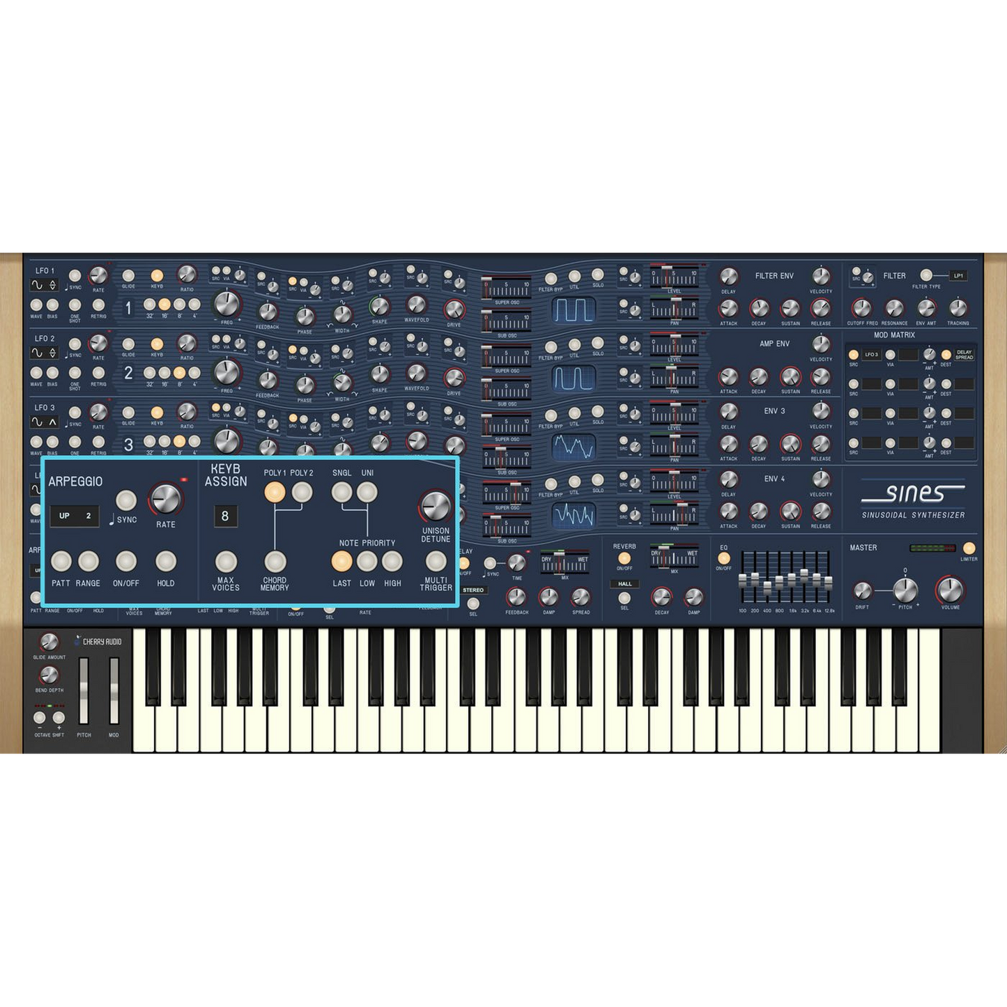 Sines Synthesizer settings