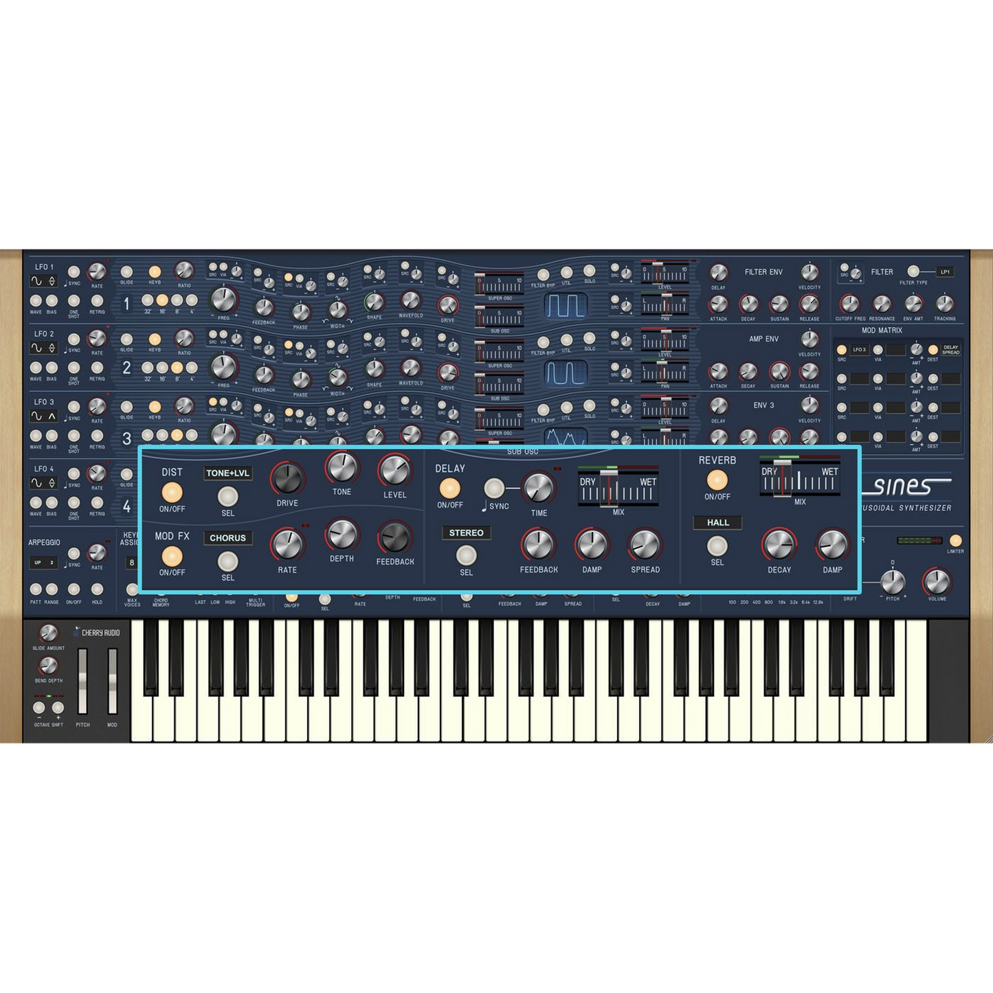 Sines Synthesizer settings