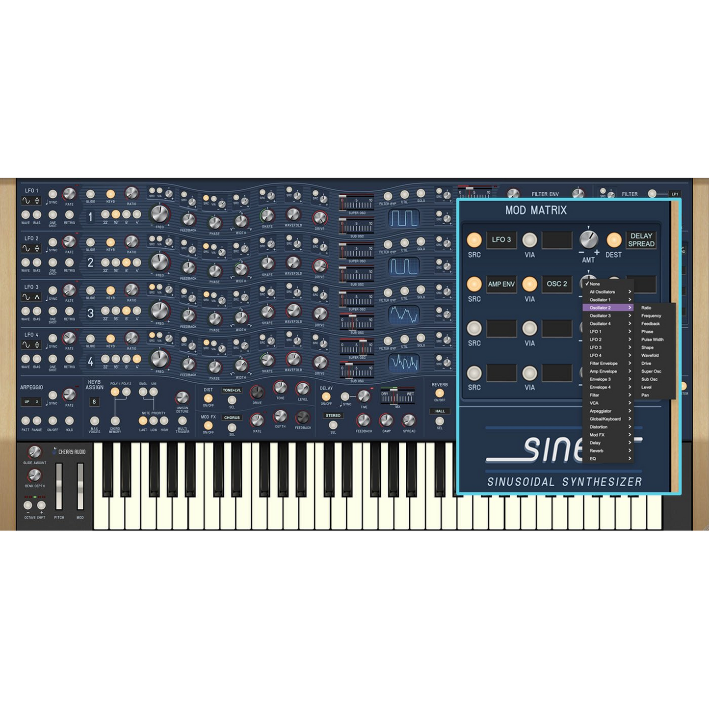 Sines Synthesizer settings