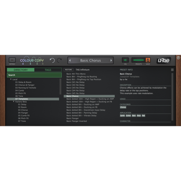 Colour Copy Interface Presets Browser