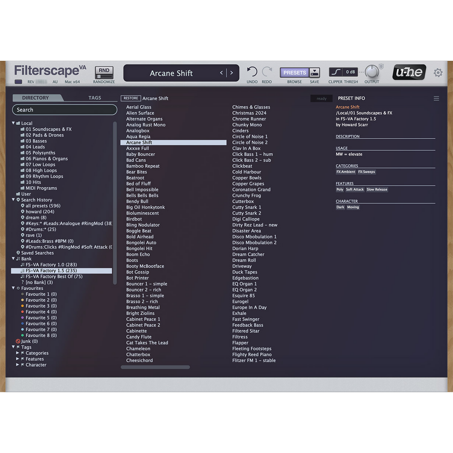 Filterscape VA Preset Browser