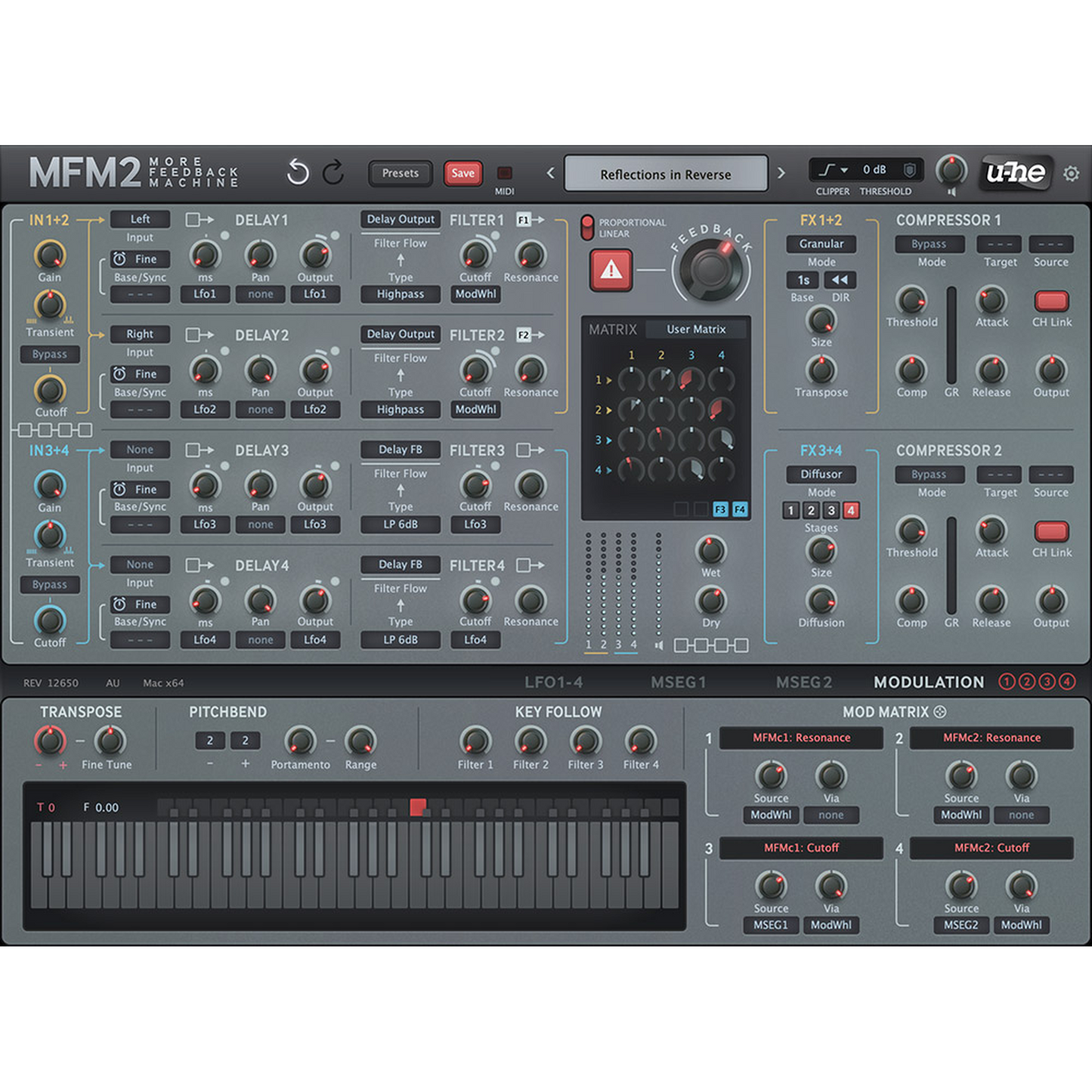 Main Screen UI and Modulation tab