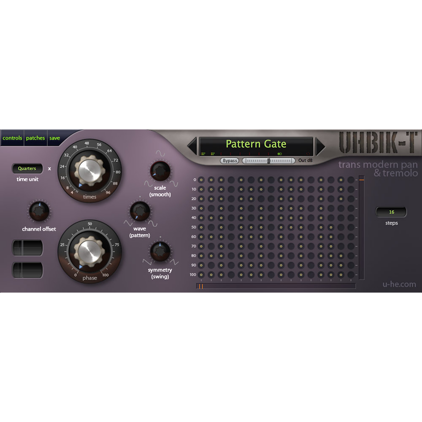 Uhbik-T pattern module (Tremolo and panning)