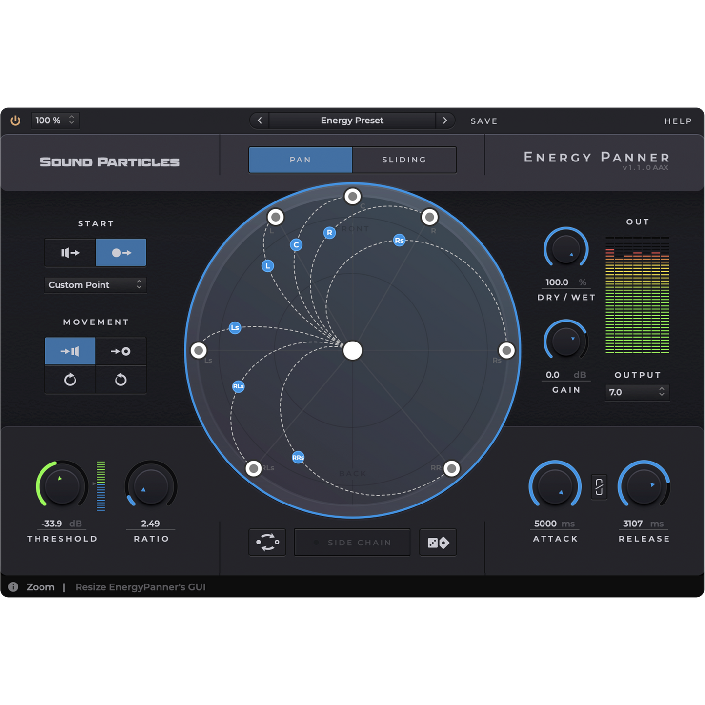 Energy Panner setup
