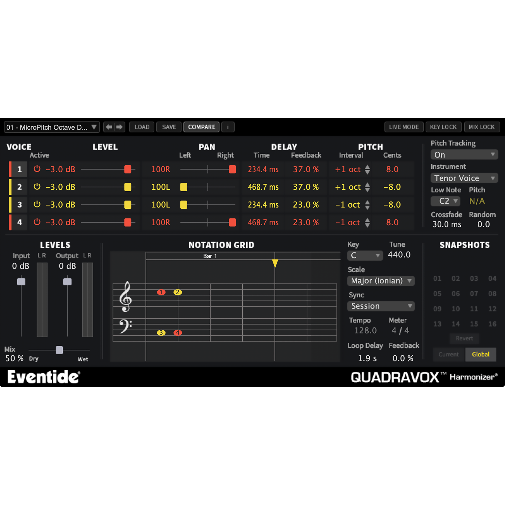 Quadravox User Interface