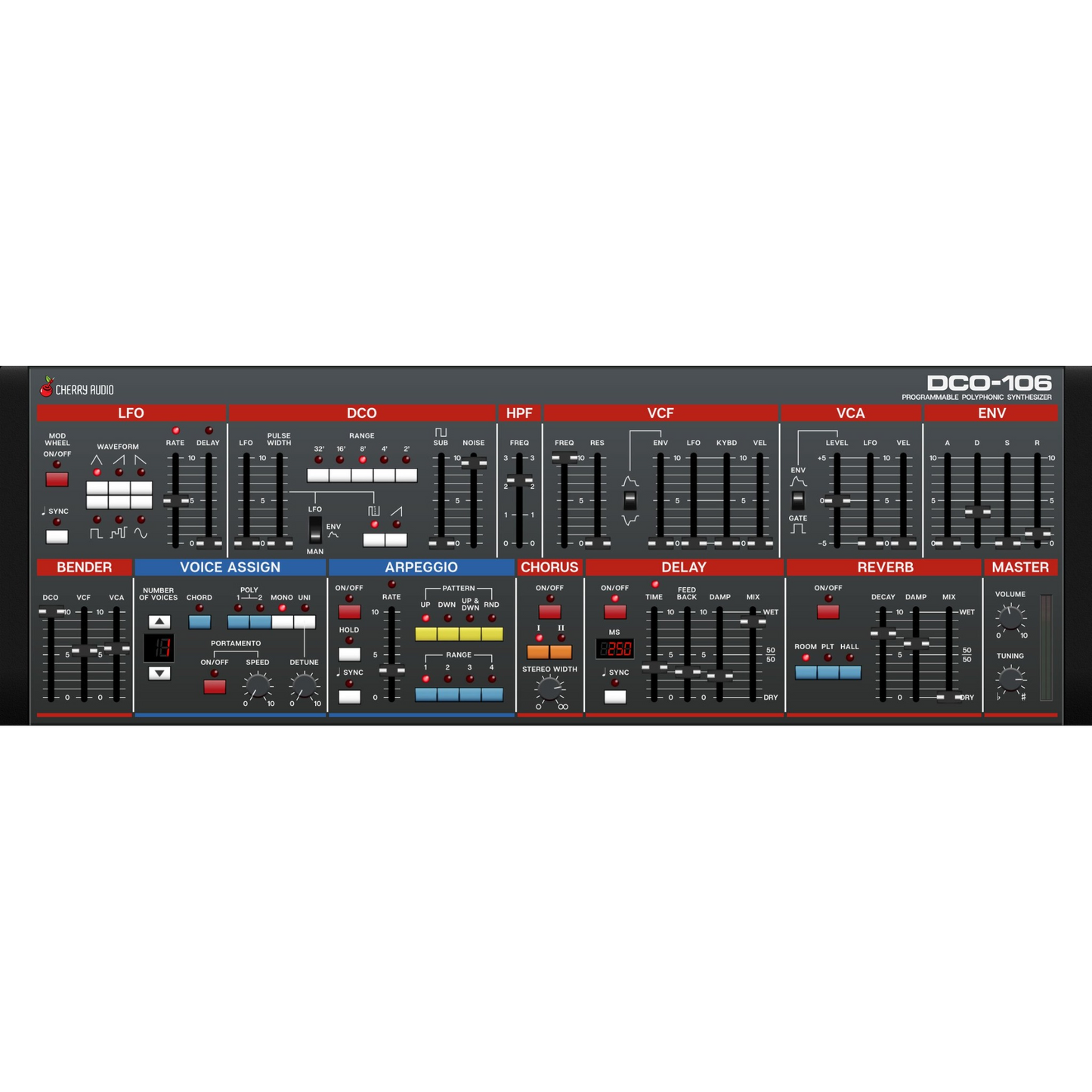 DCO-106 Polyphonic Synthesizer interface