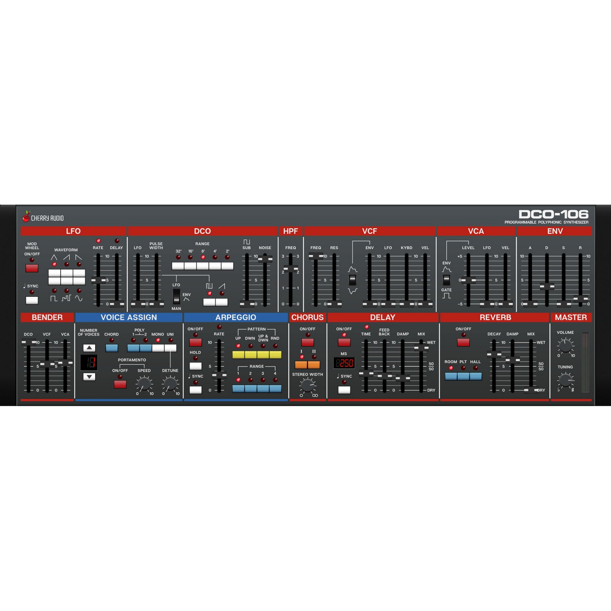 DCO-106 Polyphonic Synthesizer interface