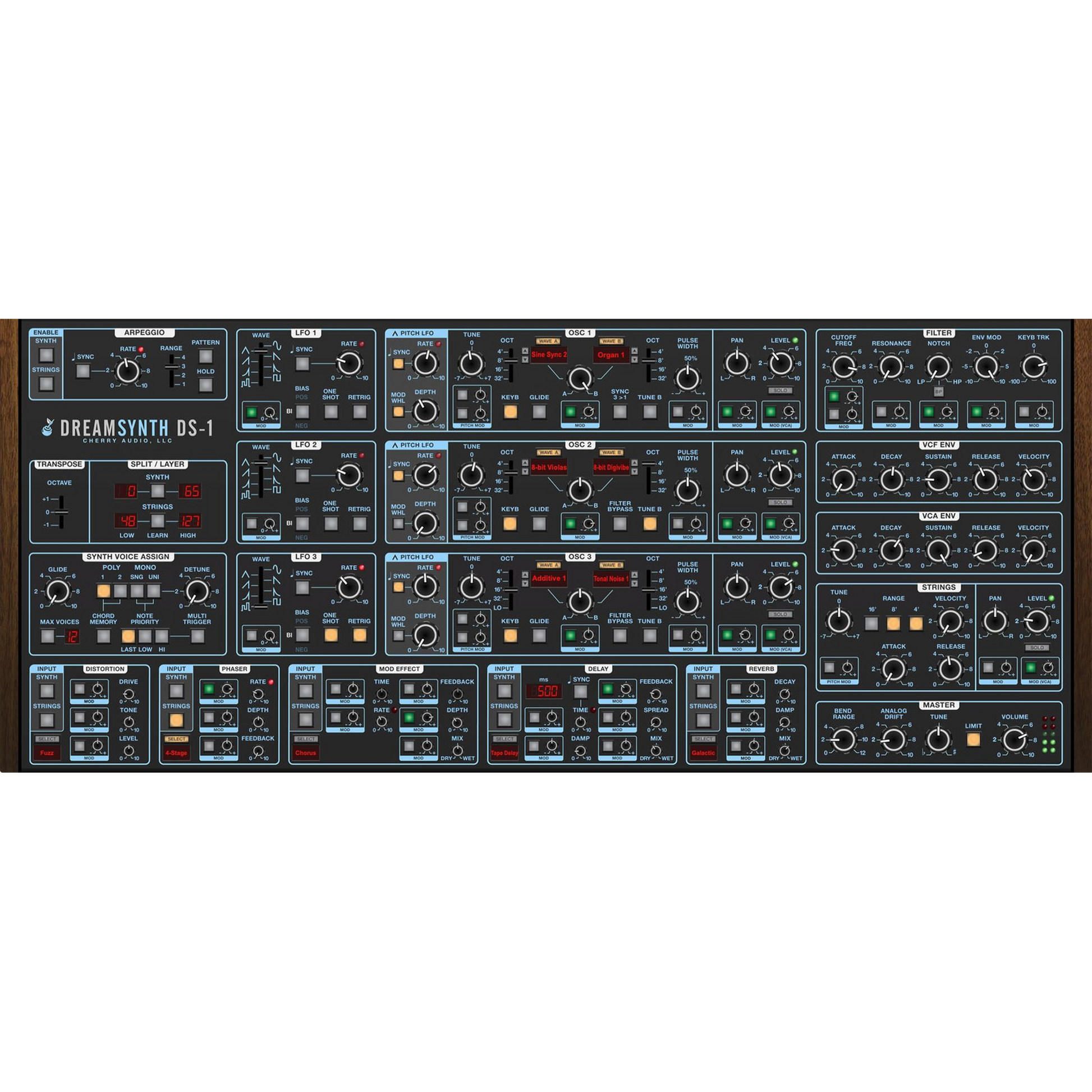 Dreamsynth Synthesizer interface