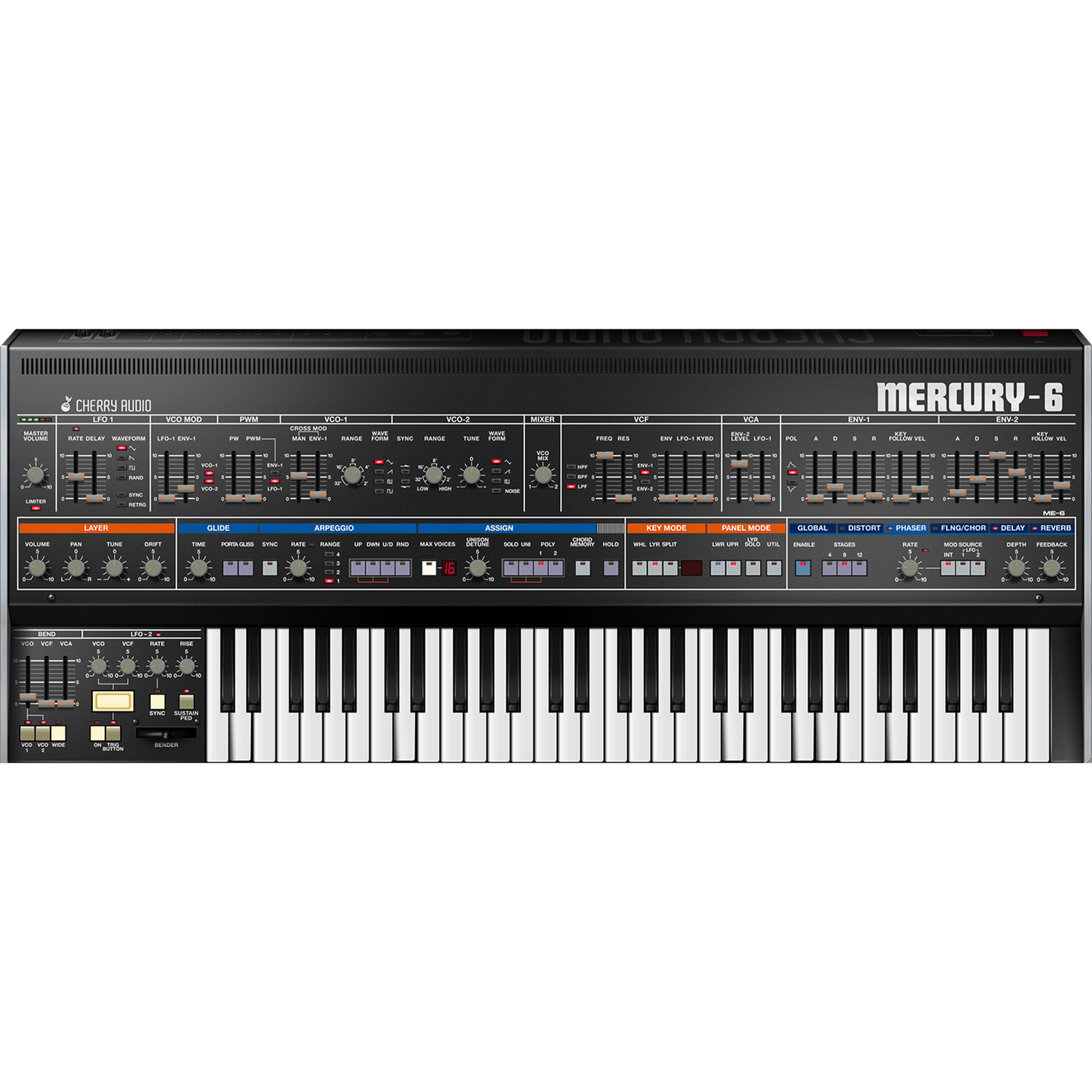 Mercury-6 Synthesizer interface