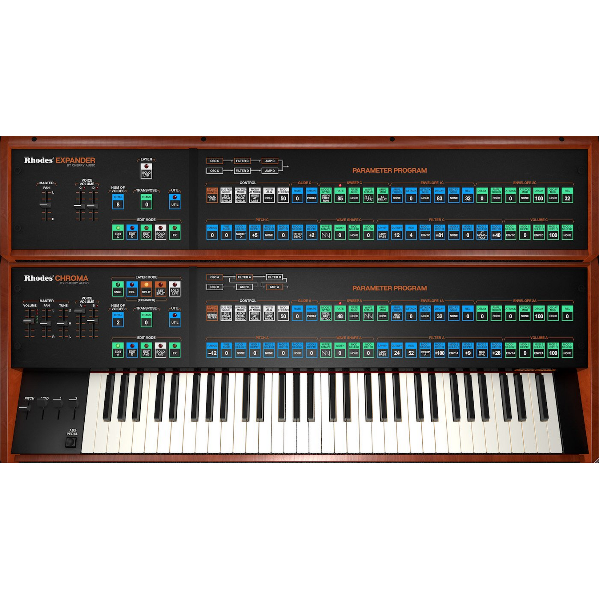 Rhodes Chroma Synthesizer interface