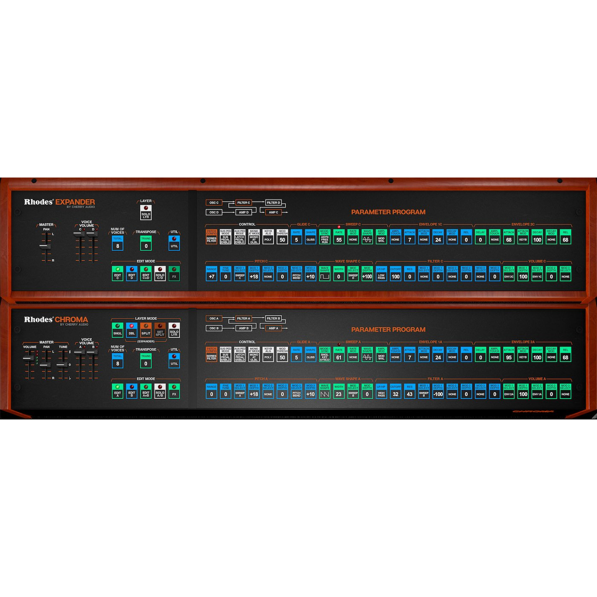 Rhodes Chroma Synthesizer interface