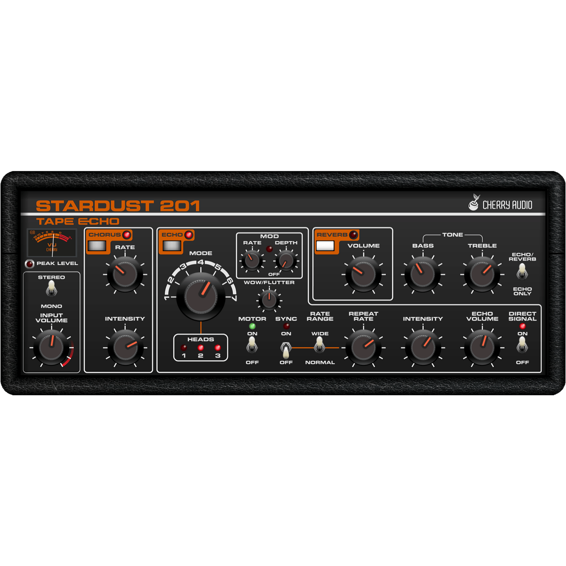 Stardust 201 Tape Echo interface in black