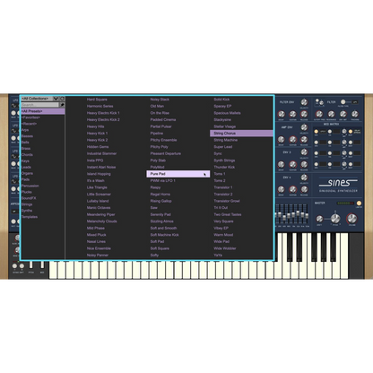 Sines Synthesizer settings