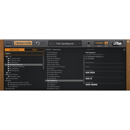 Twangström - Preset browser